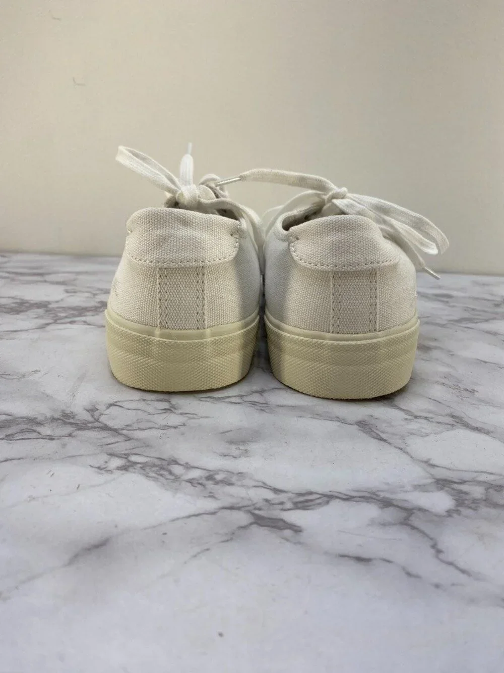 Madewell Women's White Sidewalk Low-Top Sneaker In Canvas SZ 7.5